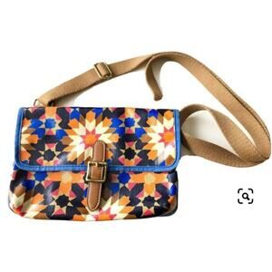 Fossil Boho Crossbody Floral Sunburst Blue Orange